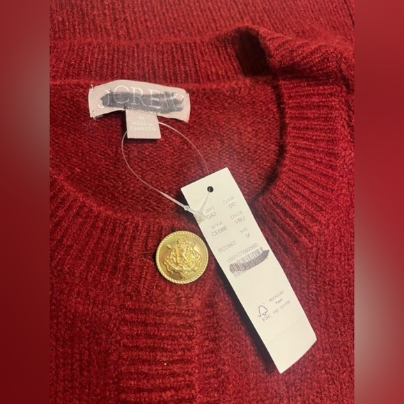 J.Crew Cable-knit cardigan sweater in burgundy - Picture 11 of 11